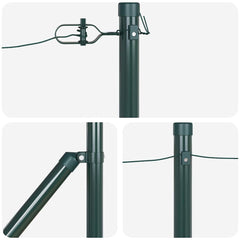 vidaXL Ground Spike Fence Post 7 pcs Green Powder-Coated Steel 6
