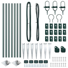 vidaXL Ground Spike Fence Post 7 pcs Green Powder-Coated Steel 5