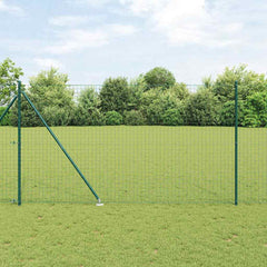 vidaXL Ground Spike Fence Post 7 pcs Powder-Coated Steel Green 7x Spike Post