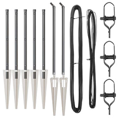vidaXL Ground Spike Fence Post 7 pcs Grey Powder-Coated Steel 4
