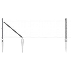 vidaXL Ground Spike Fence Post 7 pcs Grey Powder-Coated Steel 2
