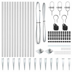 vidaXL Ground Spike Fence Post 13 pcs Silver Powder-Coated Steel 5