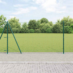 vidaXL Fence Post with Concrete Base 13 pcs Green Powder-Coated Steel 1