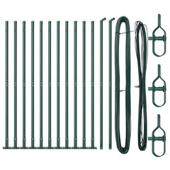 vidaXL Fence Post with Concrete Base 13 pcs Green Powder-Coated Steel 2