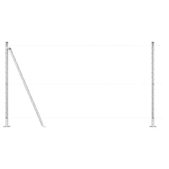 vidaXL Fence Post with Concrete Base 7 pcs Silver Powder-Coated Steel 2