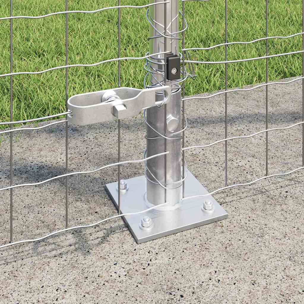 vidaXL Fence Post with Concrete Base 13 pcs Silver Powder-Coated Steel 3