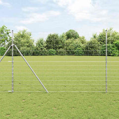 vidaXL Field Fence Silver Length 25 m Height 1.6 m
