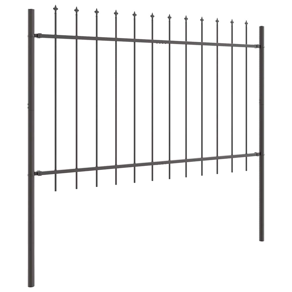 Garden Fence WOERDEN 1.7 x 0.8 m Powder-coated Steel Grey Height 80 cm 170 cm