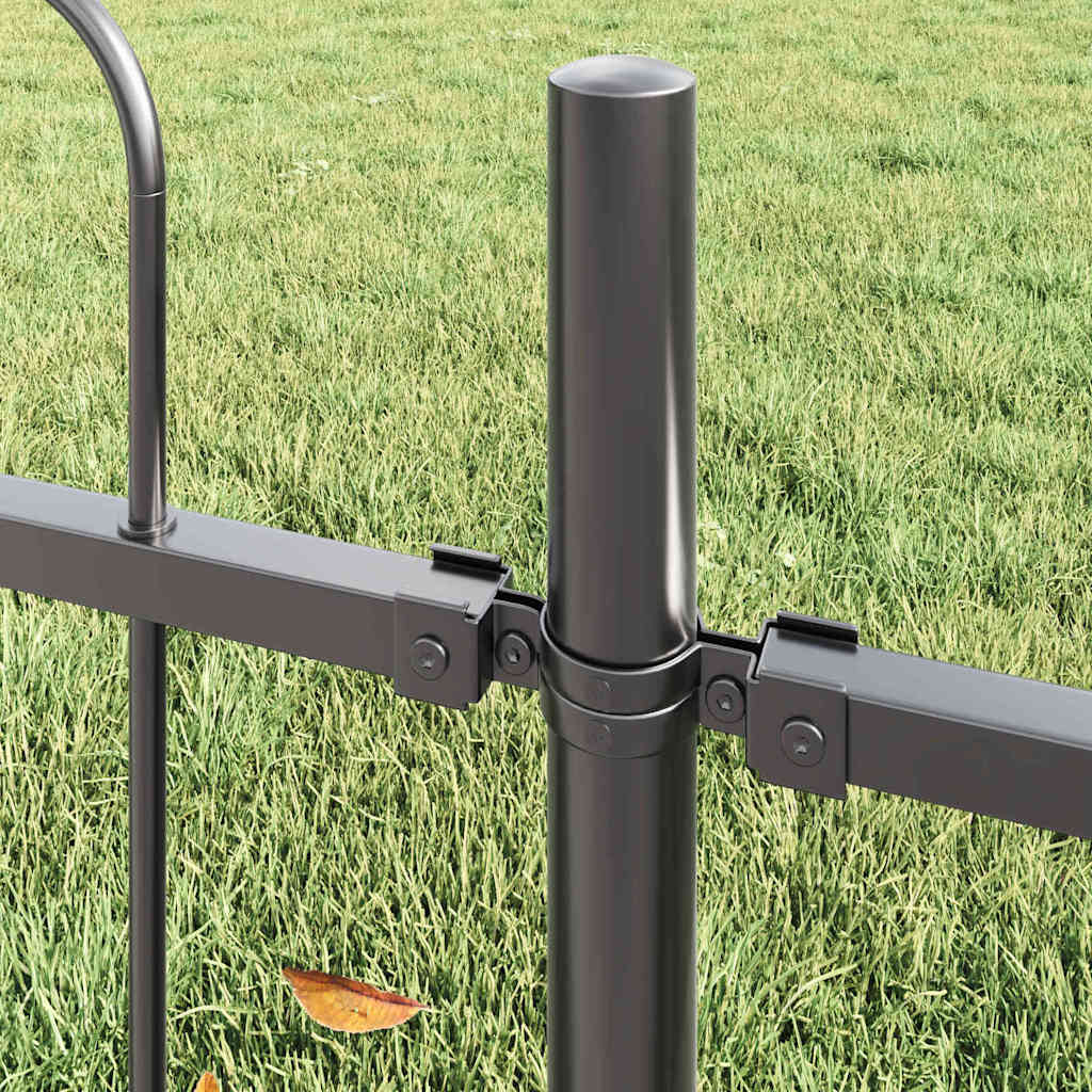 Garden Fence BOXTEL 1.7 x 0.8 m Powder-coated Steel Grey Height 80 cm 170 cm