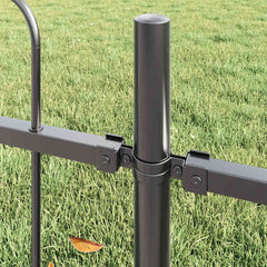 Garden Fence BOXTEL 1.7 x 1.5 m Powder-coated Steel Grey Height 150 cm 170 cm