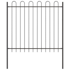 vidaXL Garden Fence BOXTEL 1.7 x 1.5 m Powder-coated Steel Grey 2