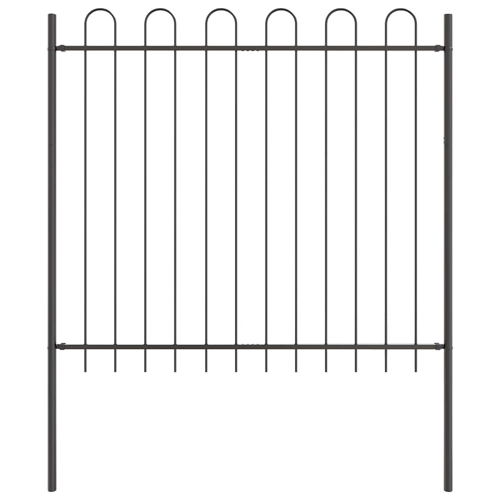 Garden Fence BOXTEL 1.7 x 1.5 m Powder-coated Steel Grey Height 150 cm 170 cm
