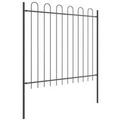 vidaXL Garden Fence BOXTEL 1.7 x 1.5 m Powder-coated Steel Grey 4