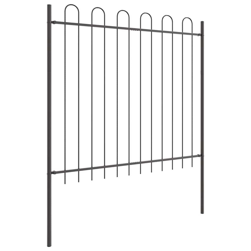 Garden Fence BOXTEL 1.7 x 1.5 m Powder-coated Steel Grey Height 150 cm 170 cm