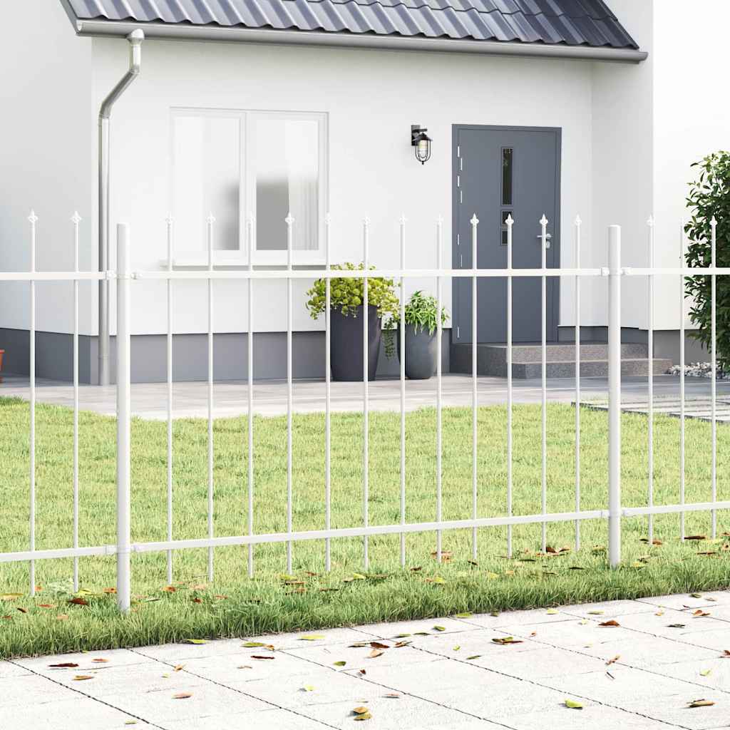 vidaXL Garden Fence WOERDEN 1.7 x 1.2 m Powder-coated Steel White 1