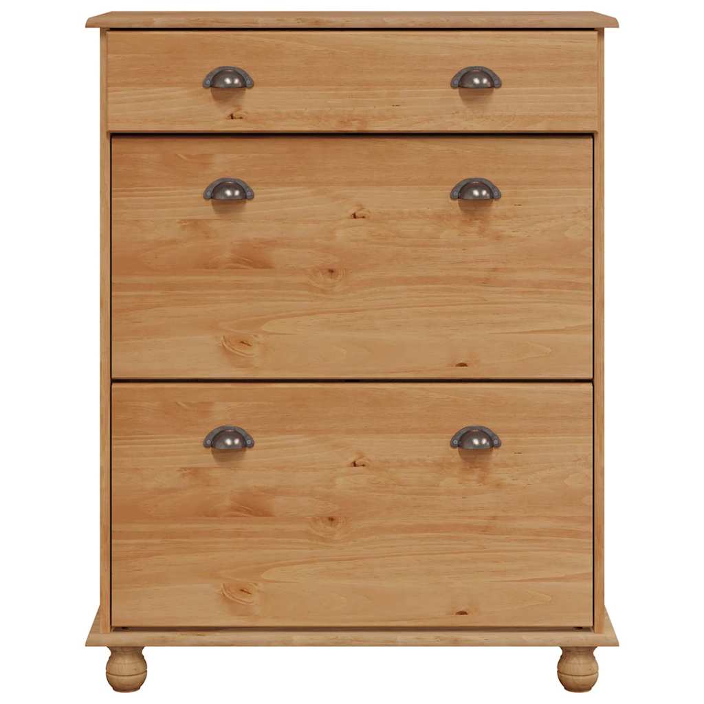 vidaXL Shoe Cabinet ASKIM Brown 85 x 35 x 108 cm Solid Pine Wood 6