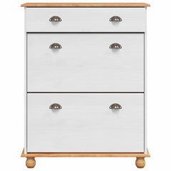 vidaXL Shoe Cabinet ASKIM White 85 x 35 x 108 cm Solid Pine Wood 6
