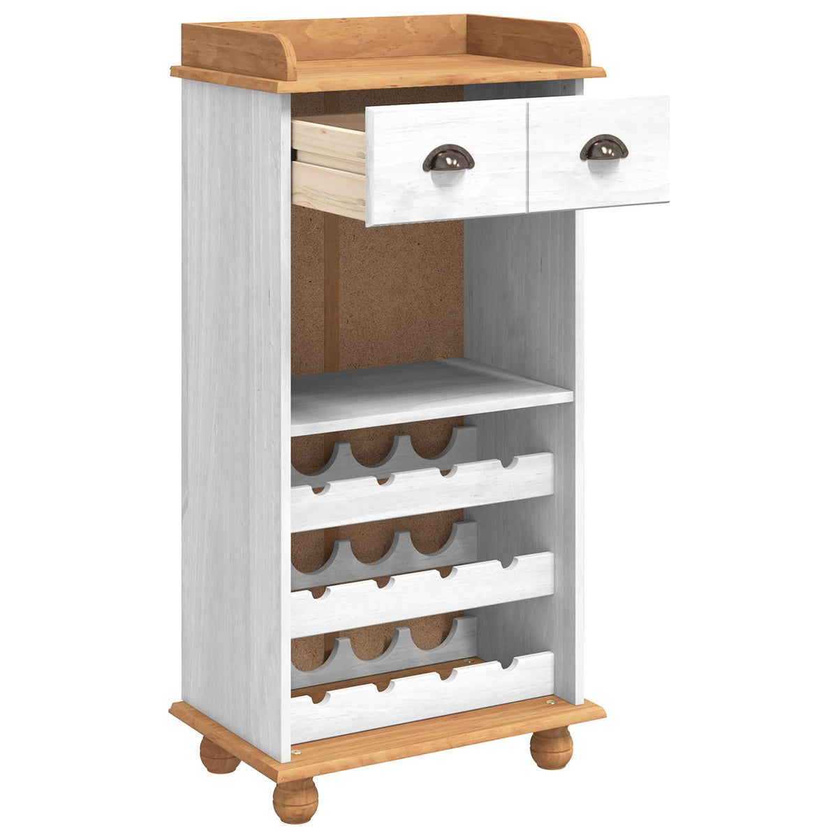 Wine Cabinet ASKIM with Honey Top