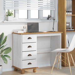 Writing Desk ASKIM 95 x 40 x 75 cm Solid Pine Wood White