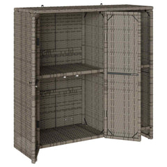 vidaXL Storage Cabinet with Shelf Grey 100 x 36 x 102 cm Rattan 4