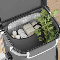 vidaXL Shopping Trolley Grey 36.5 x 46.5 x 100.5 cm Oxford fabric 3