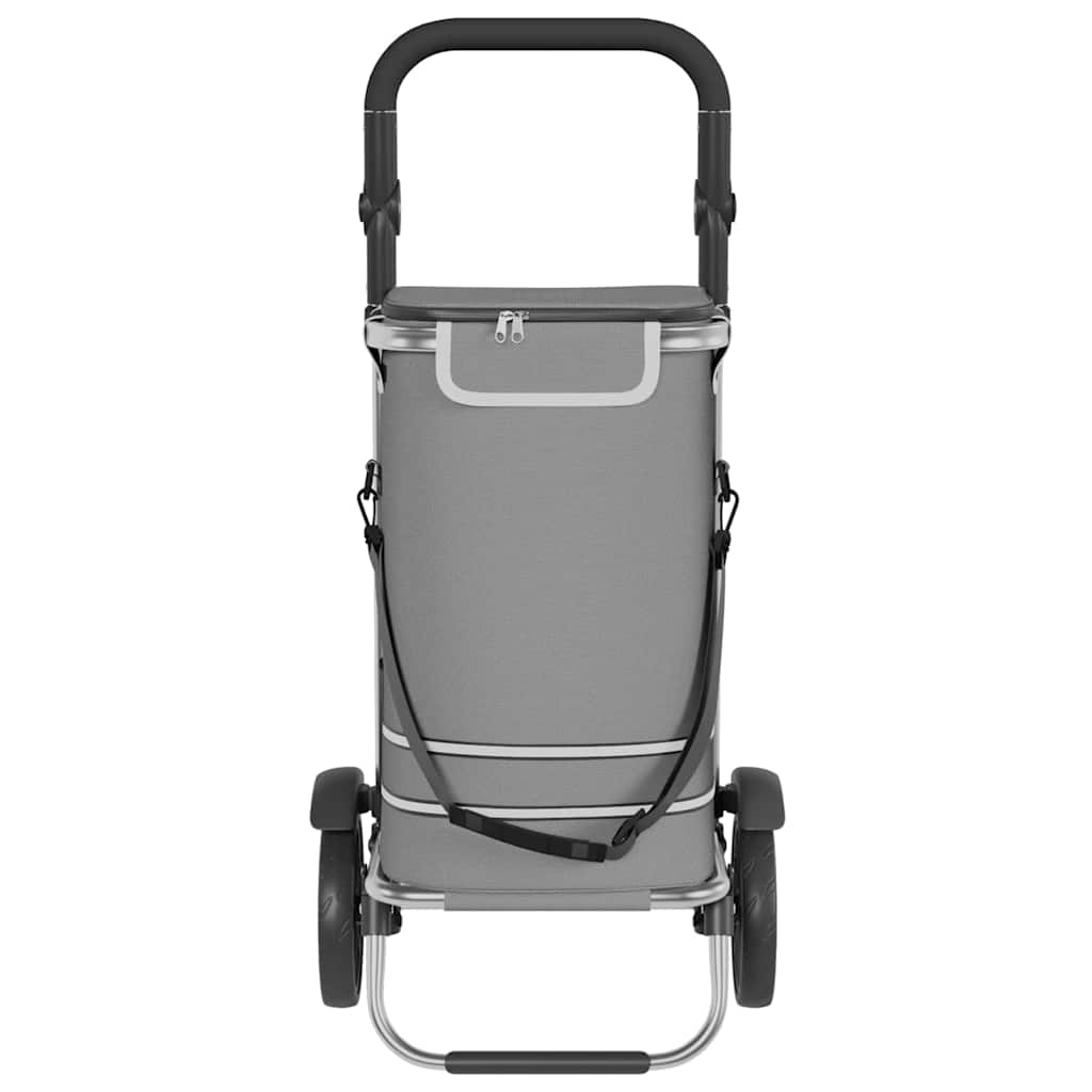 vidaXL Shopping Trolley Grey 36.5 x 46.5 x 100.5 cm Oxford fabric 5