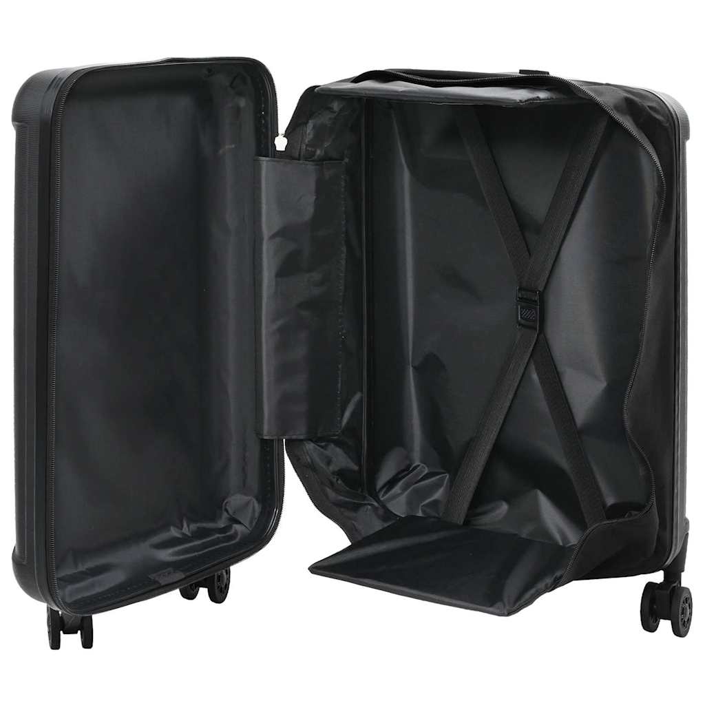 vidaXL Suitcase Folding with Lock Black 43 x 27 x 66 cm ABS Plastic 2
