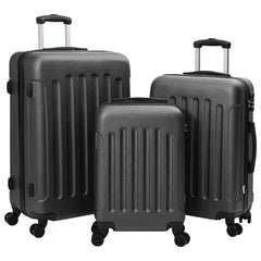 vidaXL Suitcase with Lock 3 pcs Dark Grey 50 x 31 x 78 cm ABS Plastic 1