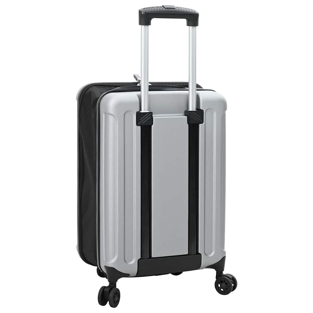 vidaXL Suitcase Folding with Lock Silver 34 x 23 x 55.5 cm ABS Plastic 5