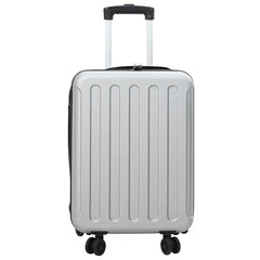 vidaXL Suitcase Folding with Lock Silver 34 x 23 x 55.5 cm ABS Plastic 3