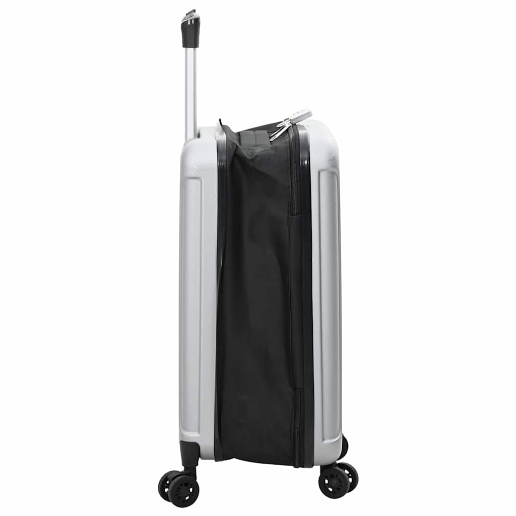 vidaXL Suitcase Folding with Lock Silver 34 x 23 x 55.5 cm ABS Plastic 4
