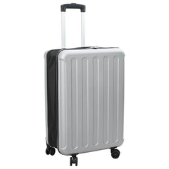 vidaXL Suitcase Folding with Lock Silver 43 x 27 x 66 cm ABS Plastic 1