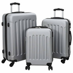 vidaXL Suitcase with Lock 3 pcs Silver 50 x 31 x 78 cm ABS Plastic 1