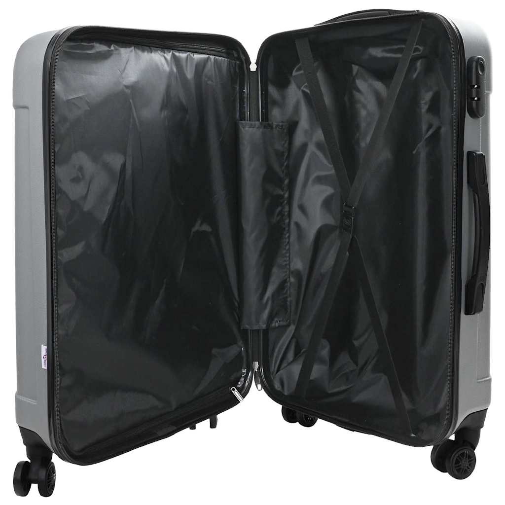 vidaXL Suitcase with Lock 3 pcs Silver 50 x 31 x 78 cm ABS Plastic 2