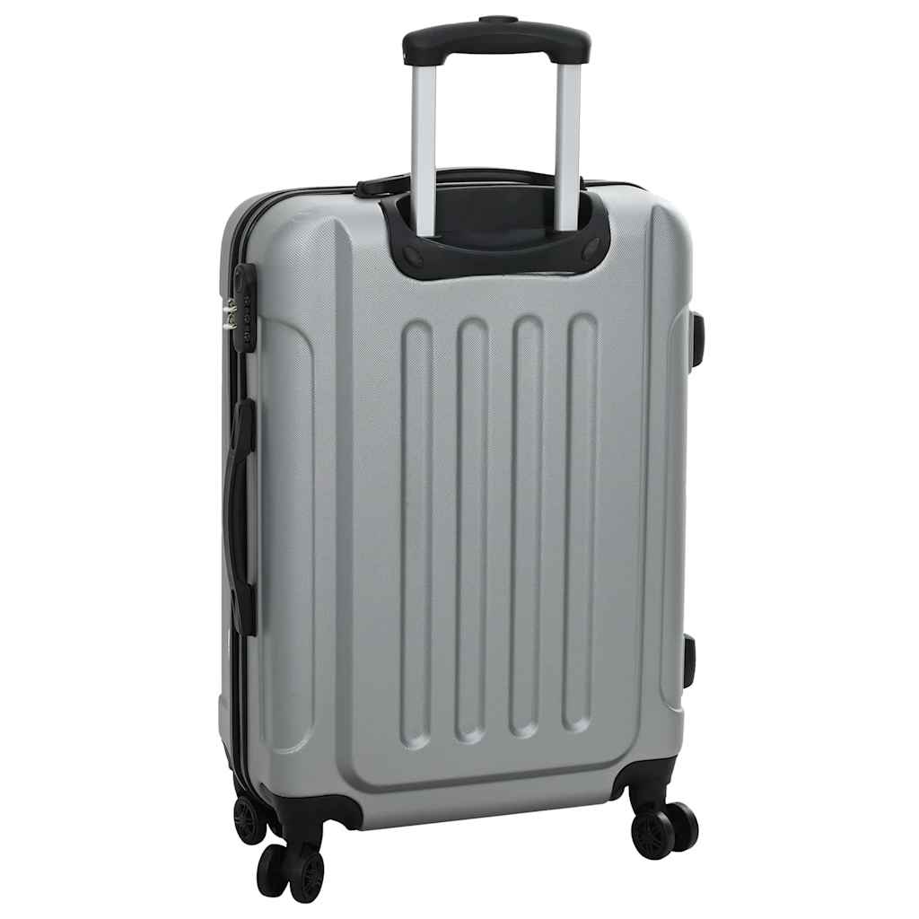 vidaXL Suitcase with Lock 3 pcs Silver 50 x 31 x 78 cm ABS Plastic 6