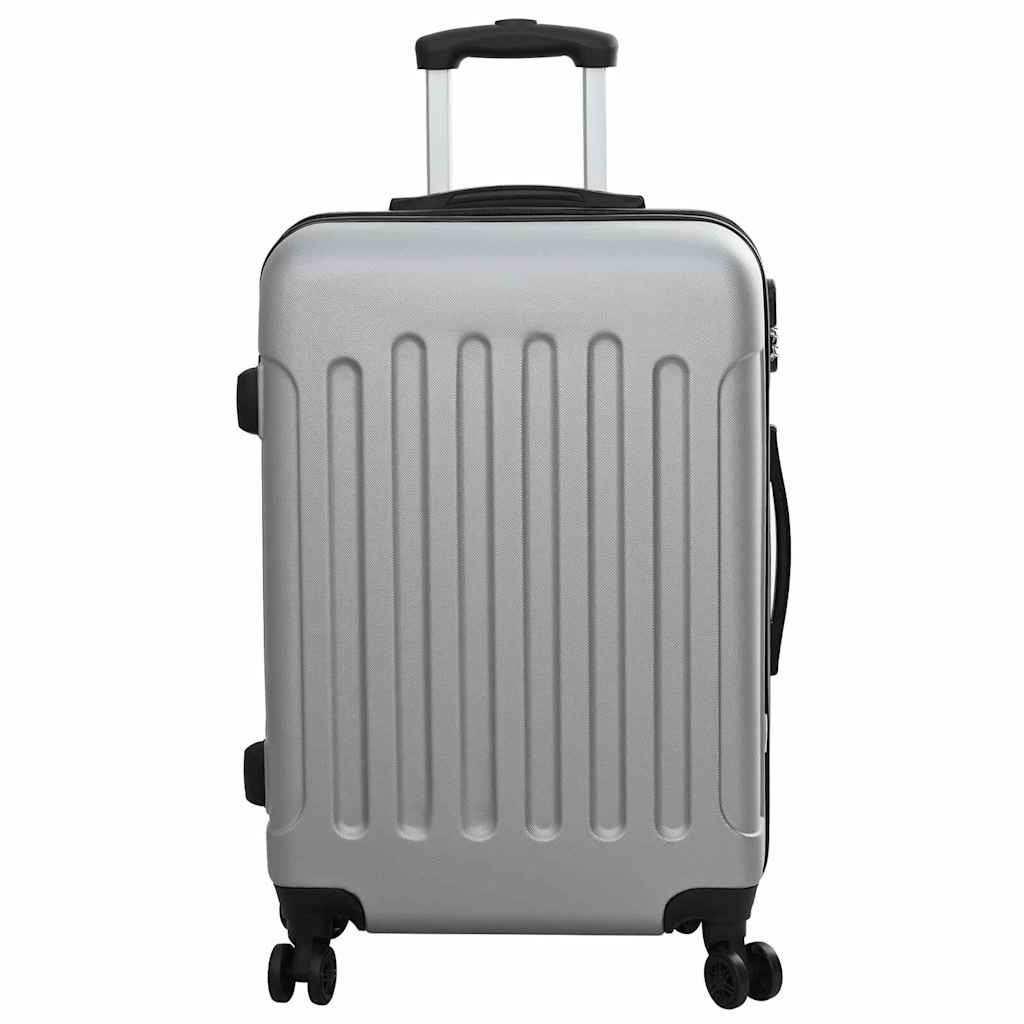 vidaXL Suitcase with Lock 3 pcs Silver 50 x 31 x 78 cm ABS Plastic 4