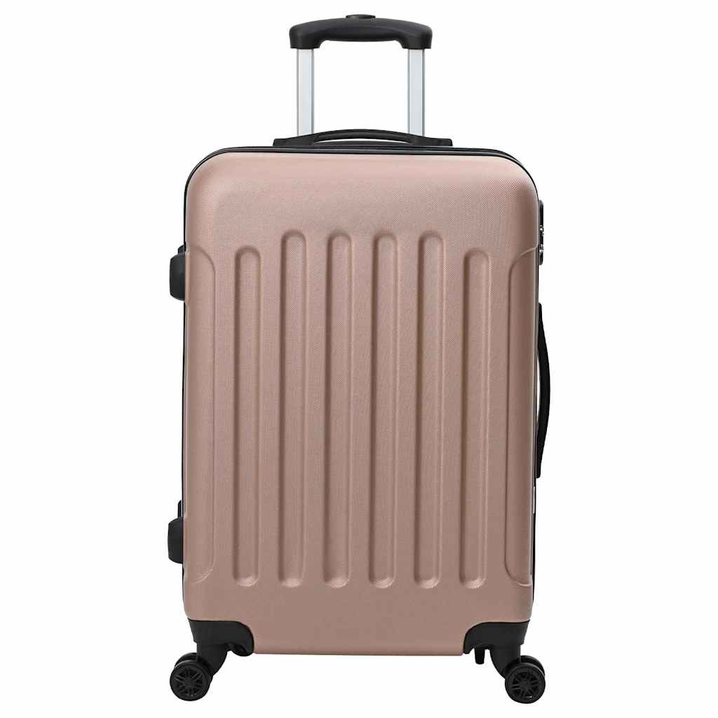 vidaXL Suitcase with Lock 3 pcs Rose Gold 50 x 31 x 78 cm ABS Plastic 3