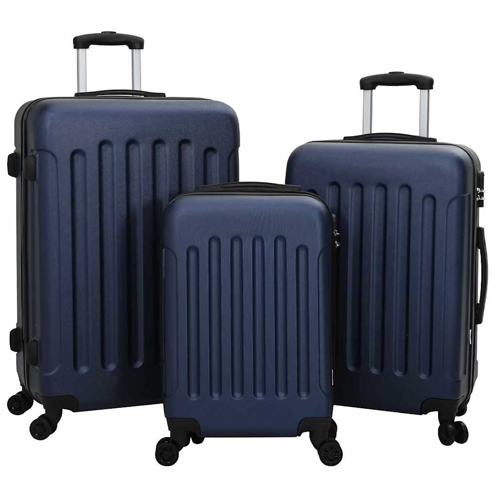 vidaXL Suitcase with Lock 3 pcs Dark Blue 50 x 31 x 78 cm ABS Plastic 1