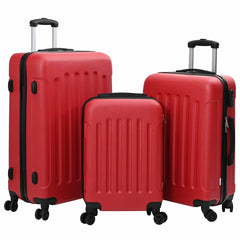 vidaXL Suitcase with Lock 3 pcs Red 50 x 31 x 78 cm ABS Plastic 1