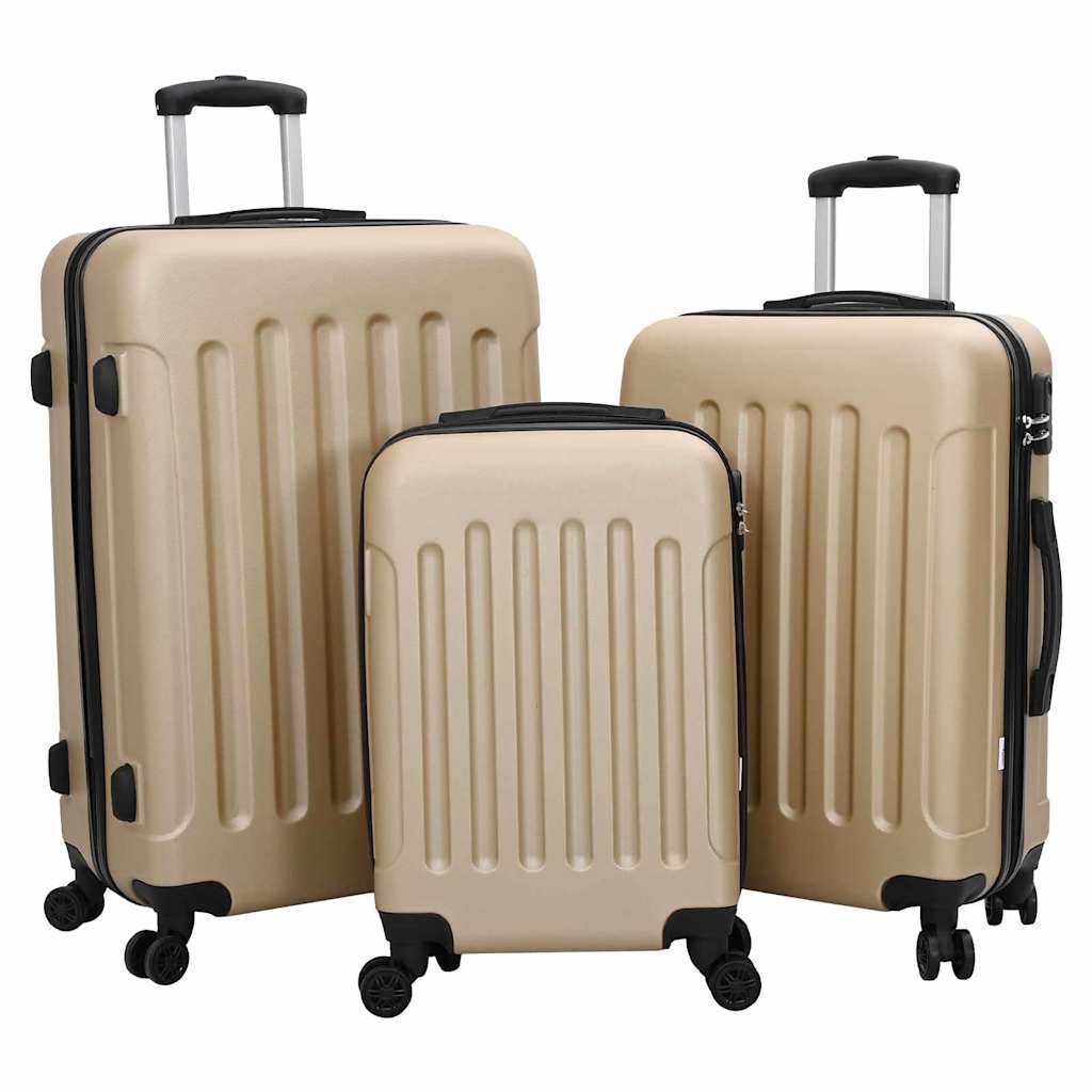 vidaXL Suitcase with Lock 3 pcs Champagne 50 x 31 x 78 cm ABS Plastic 1