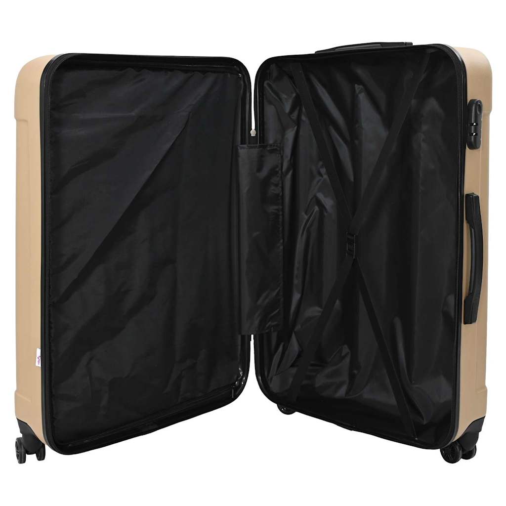 vidaXL Suitcase with Lock 3 pcs Champagne 50 x 31 x 78 cm ABS Plastic 4