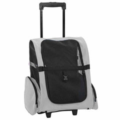 vidaXL Pet Trolley 3-in-1 Design Grey 48x32x(57-106) cm Oxford Fabric 2