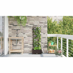 vidaXL Garden Planter Brown 40 x 40 x 125.5 cm PP 4
