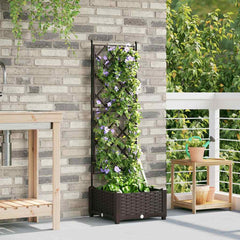 vidaXL Garden Planter Brown 40 x 40 x 125.5 cm PP 3