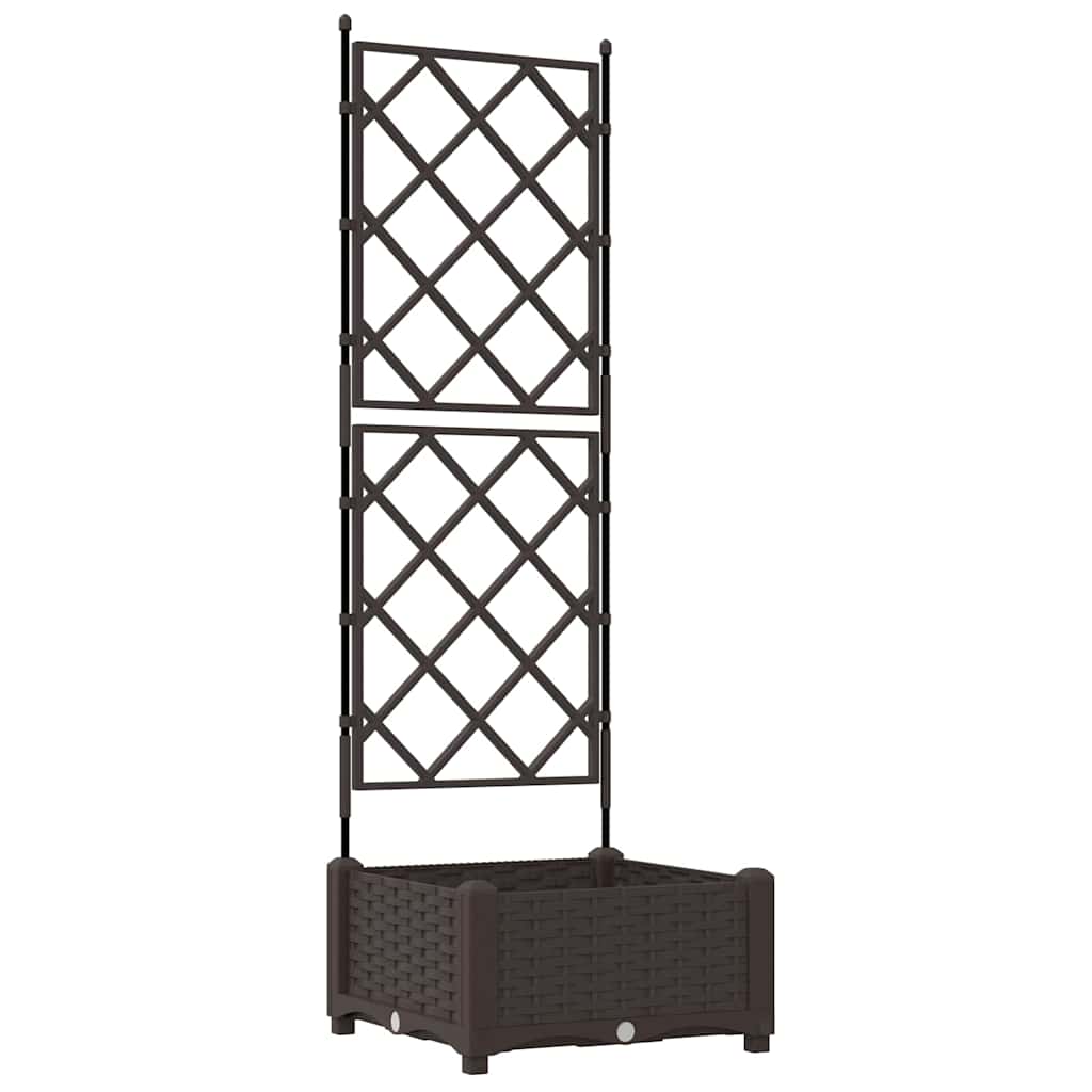 vidaXL Garden Planter Brown 40 x 40 x 125.5 cm PP 2