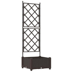vidaXL Garden Planter Brown 40 x 40 x 125.5 cm PP 2