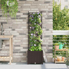 vidaXL Garden Planter Brown 40 x 40 x 143 cm PP 1