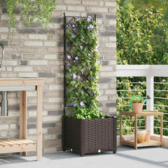 vidaXL Garden Planter Brown 40 x 40 x 143 cm PP 3