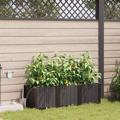 vidaXL Garden Planter 3 pcs Brown 120 x 40 x 37.5 cm PP 1