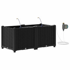 vidaXL Garden Planter 2 pcs Black 80 x 40 x 37.5 cm PP 2